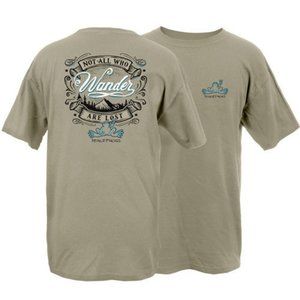 Peace Frogs Not All Who Wander Garment Dye T-Shirt ~Choose Your Size ~Brand New!